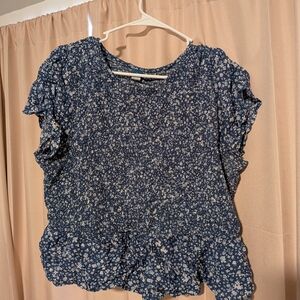 Floral Blue Women's Top